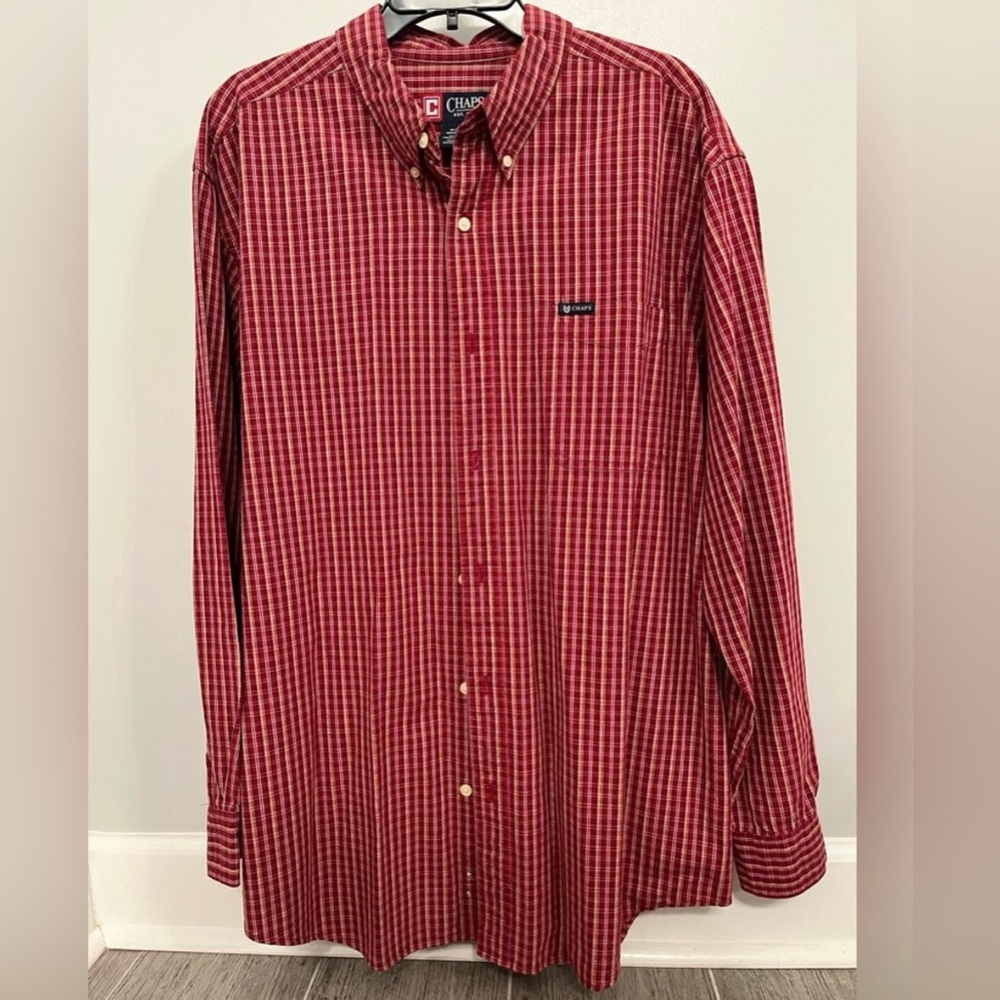 Chap’s Men’s Long Sleeved Plaid Shirt